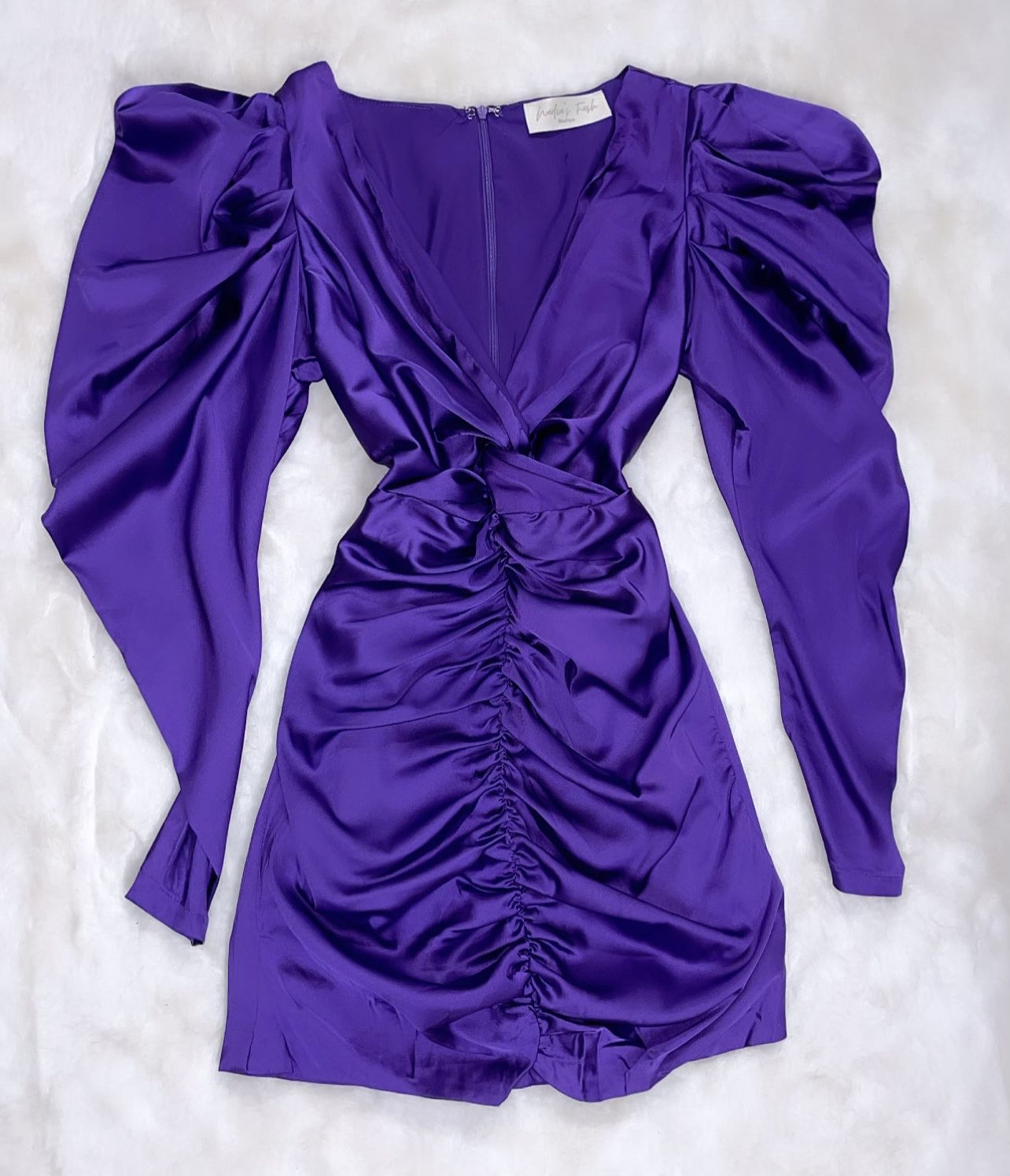 Purple Mini Silk Dress